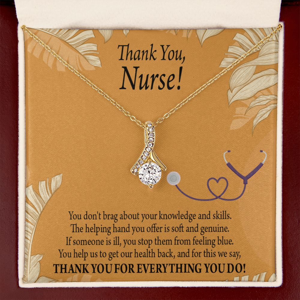 Thank You Nurse Gift Alluring Ribbon Necklace-Express Your Love Gifts