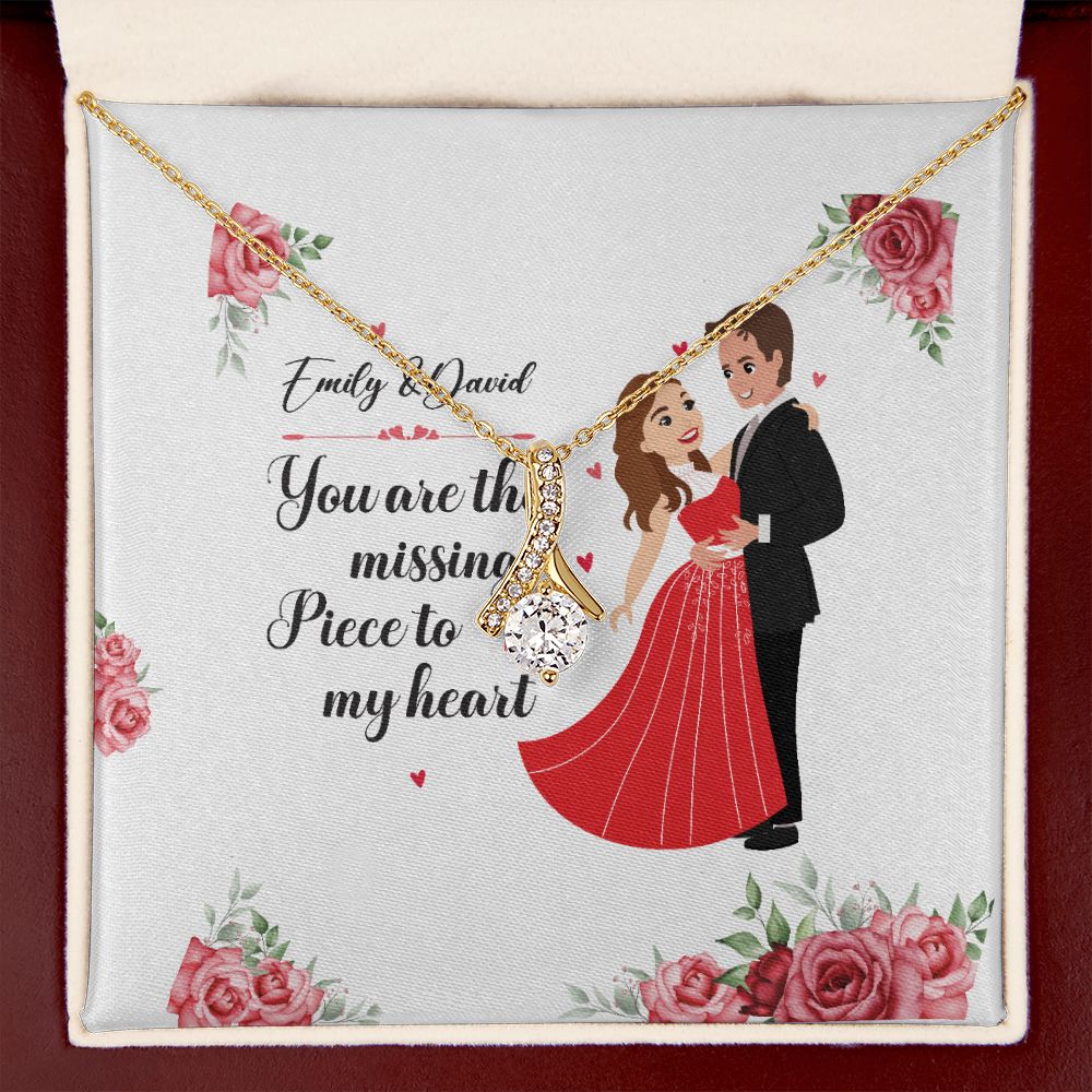 You Are The Missing Piece to My Heart Alluring Ribbon Necklace-Express Your Love Gifts