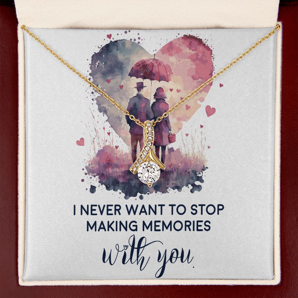 Never Stop Making Memories Alluring Ribbon Necklace-Express Your Love Gifts