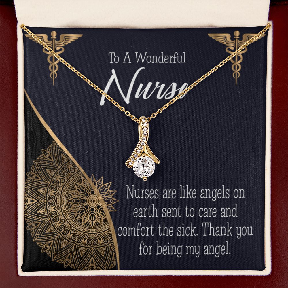 Nurses are Like Angels Alluring Ribbon Necklace-Express Your Love Gifts