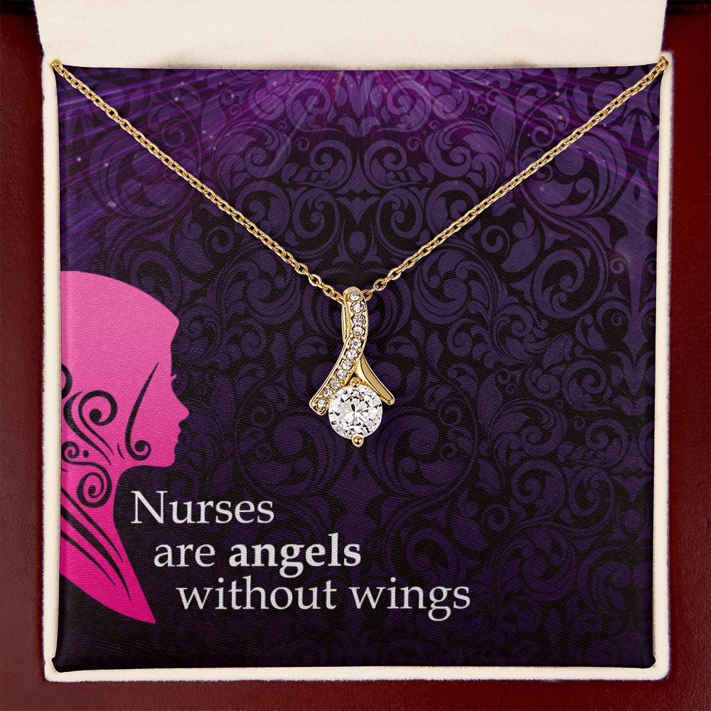 Nurses are Angels Alluring Ribbon Necklace-Express Your Love Gifts