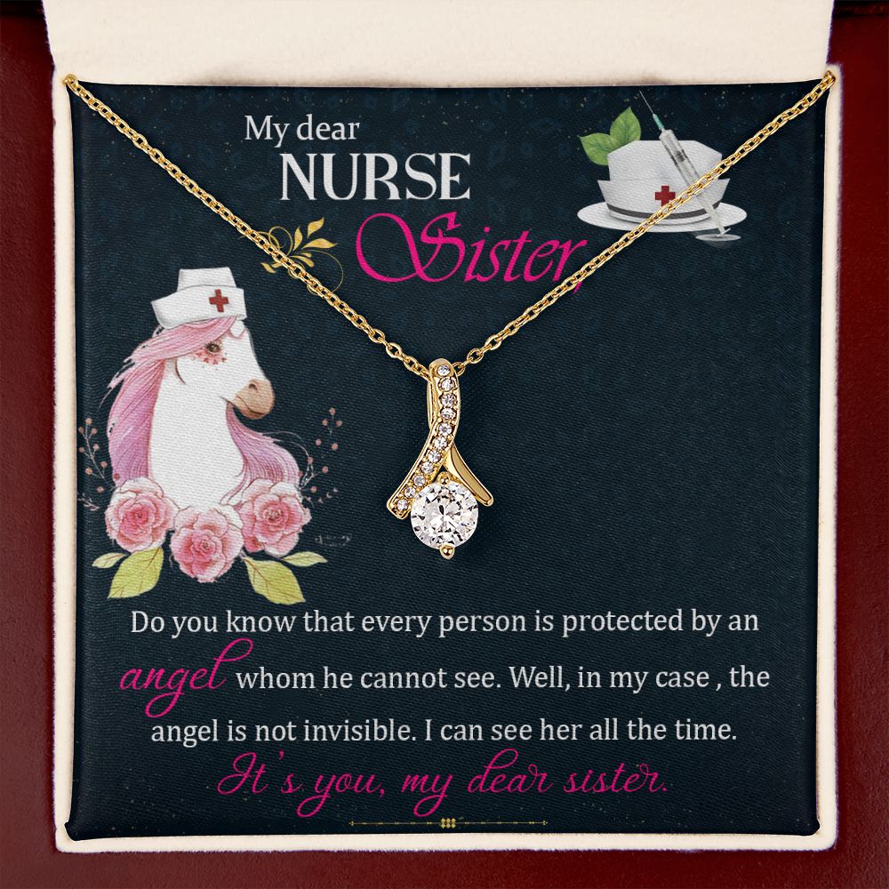 My Dear Nurse Sister Alluring Ribbon Necklace-Express Your Love Gifts