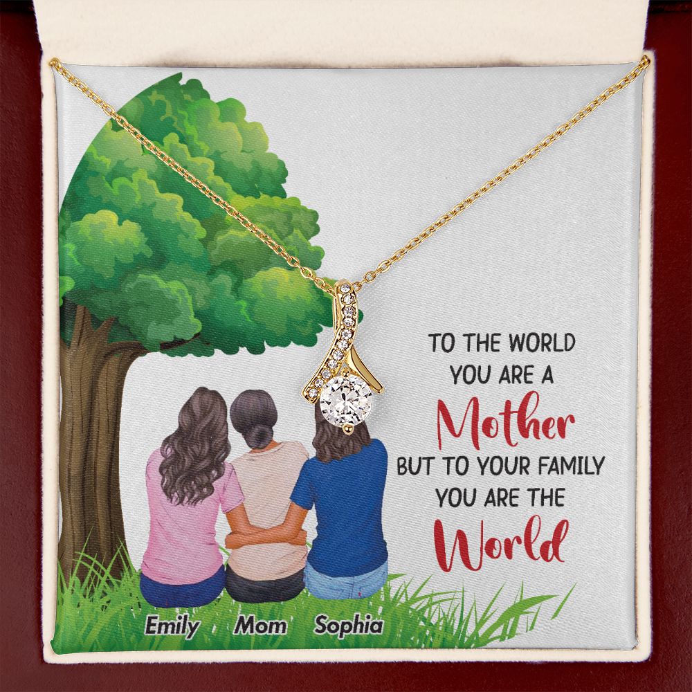 To The World You Are a Mother Alluring Ribbon Necklace-Express Your Love Gifts