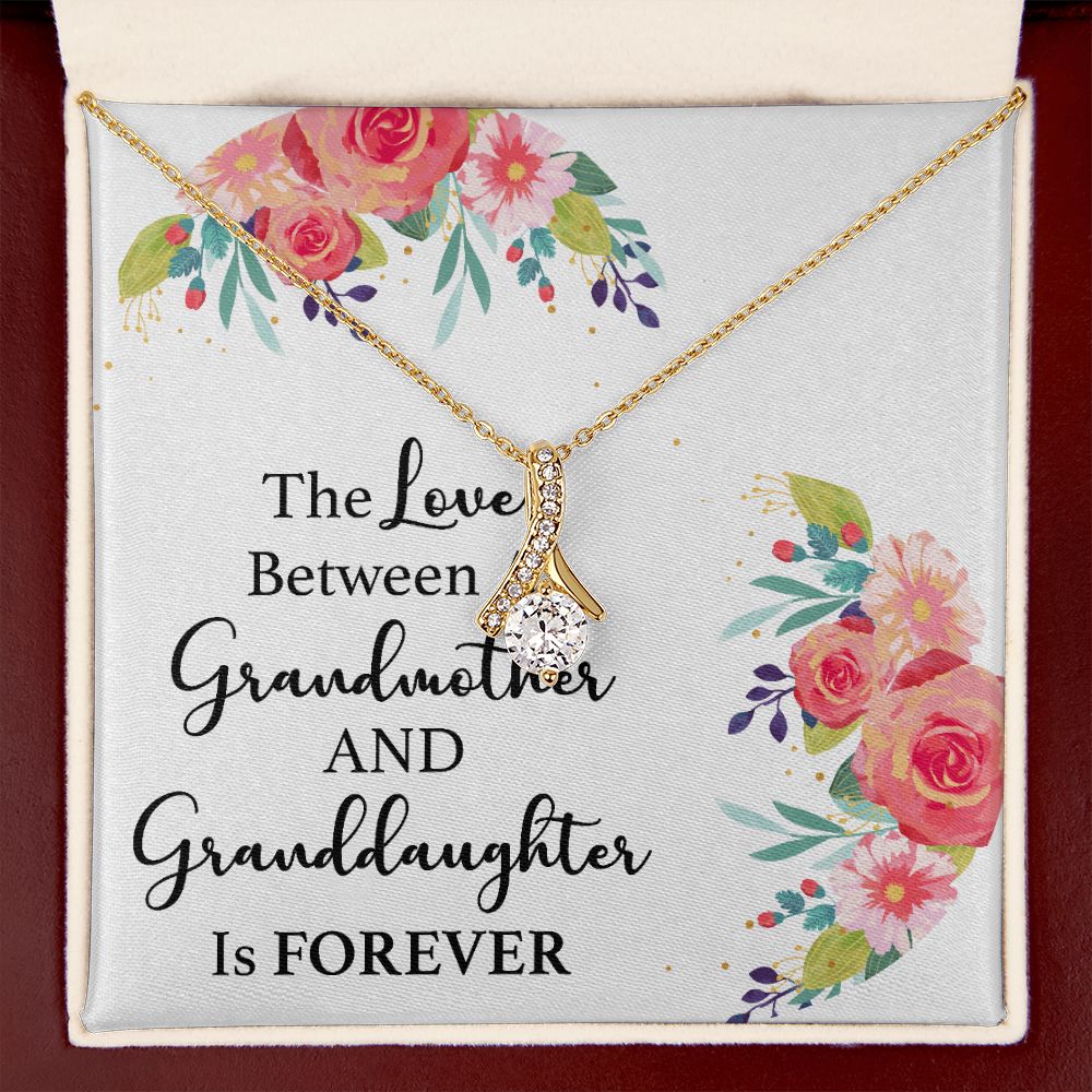 The Love Between a Grandmother and Granddaughter Alluring Ribbon Necklace-Express Your Love Gifts