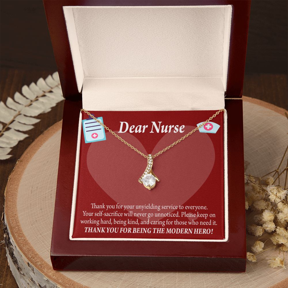 Thank You Ideas Nurses and Caregivers Alluring Ribbon Necklace-Express Your Love Gifts