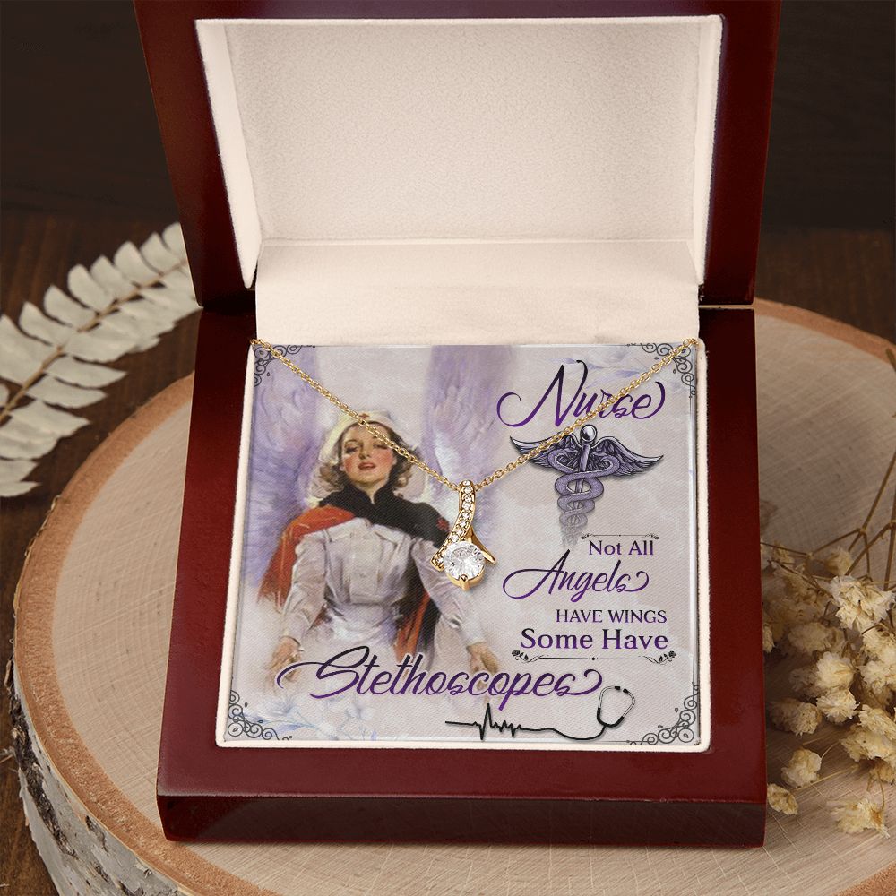 Not aAll Angels Have Wings Alluring Ribbon Necklace-Express Your Love Gifts