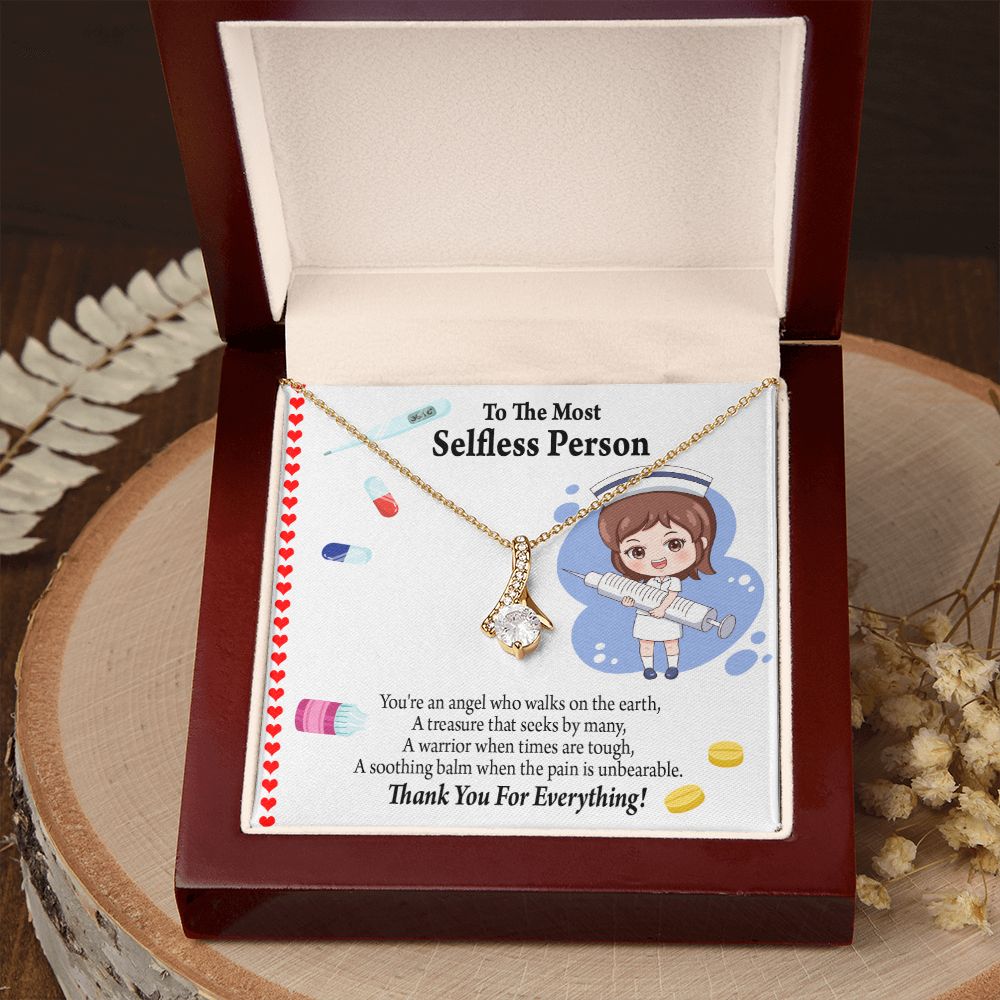 Thanks to Nurse Caregivers Alluring Ribbon Necklace-Express Your Love Gifts