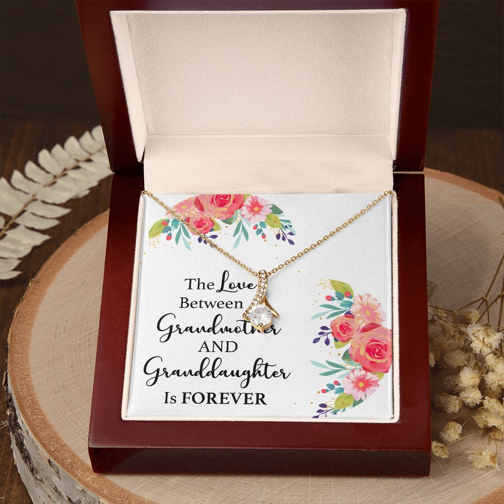 The Love Between a Grandmother and Granddaughter Alluring Ribbon Necklace-Express Your Love Gifts