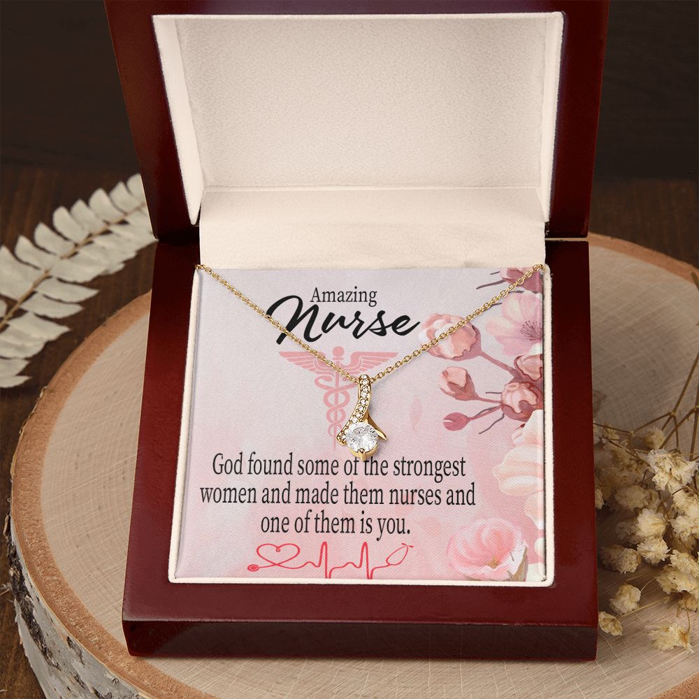 God Made Nurses Alluring Ribbon Necklace-Express Your Love Gifts