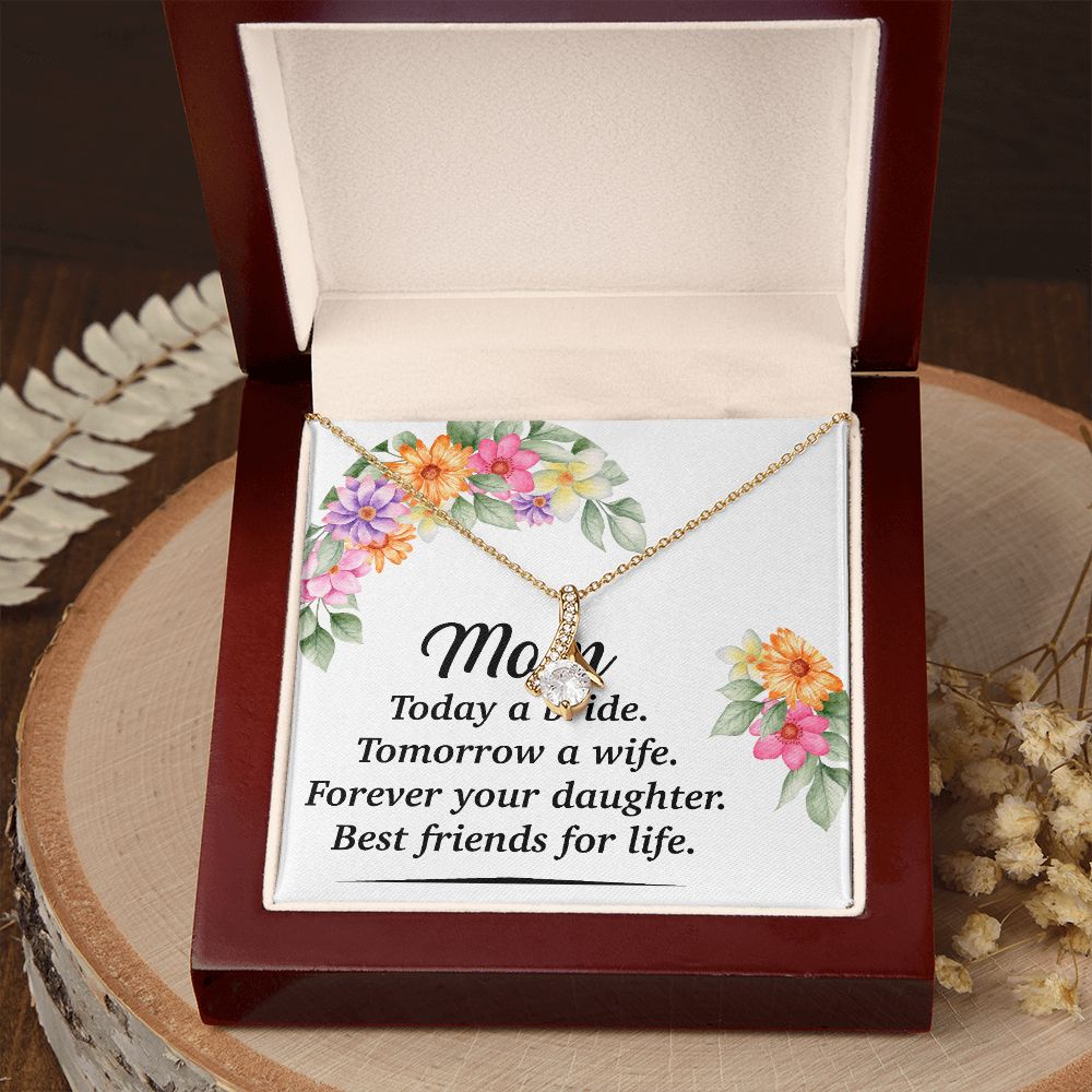 Mom Bestfriend For Life Alluring Ribbon Necklace-Express Your Love Gifts