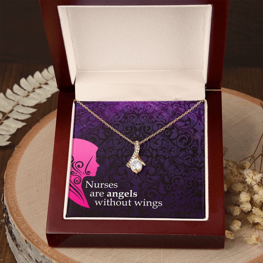 Nurses are Angels Alluring Ribbon Necklace-Express Your Love Gifts