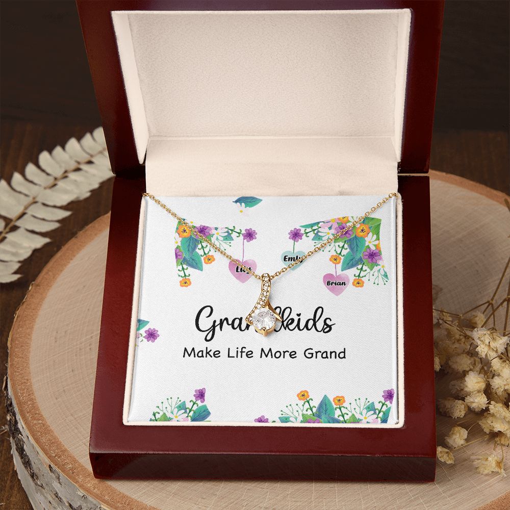 Grandkids Make Life More Grand Alluring Ribbon Necklace-Express Your Love Gifts