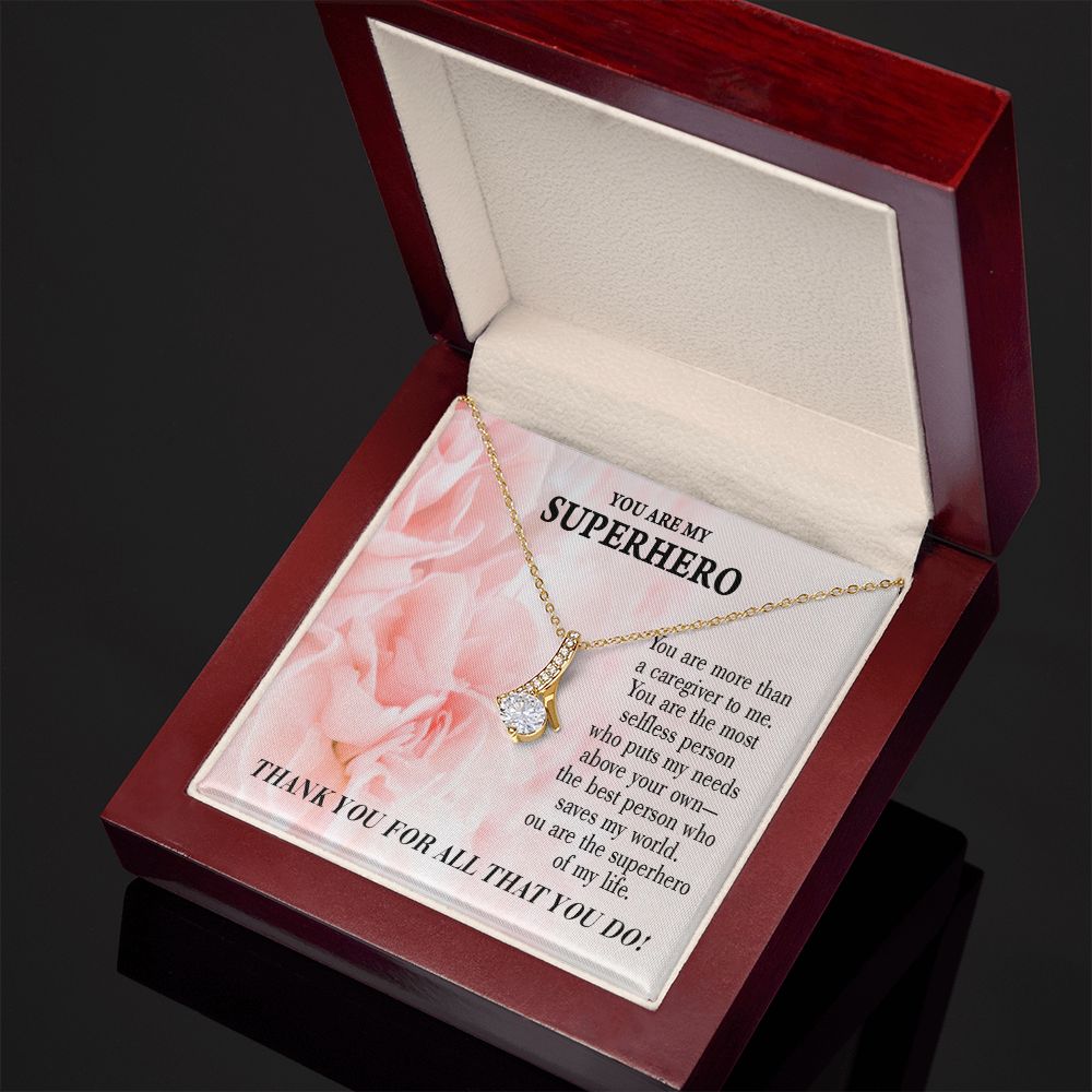 Touching Gift For Caregivers Alluring Ribbon Necklace-Express Your Love Gifts