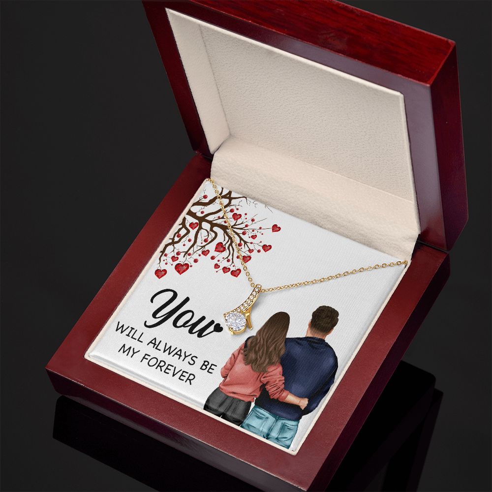 You WIll Always Be My Forever Alluring Ribbon Necklace-Express Your Love Gifts