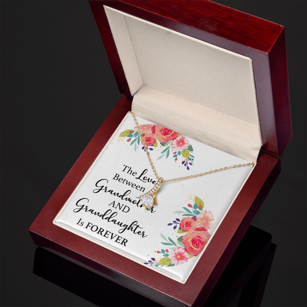 The Love Between a Grandmother and Granddaughter Alluring Ribbon Necklace-Express Your Love Gifts