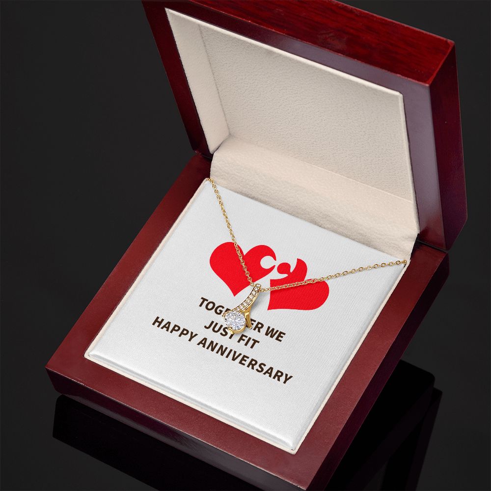 Together We Just Fit Alluring Ribbon Necklace-Express Your Love Gifts