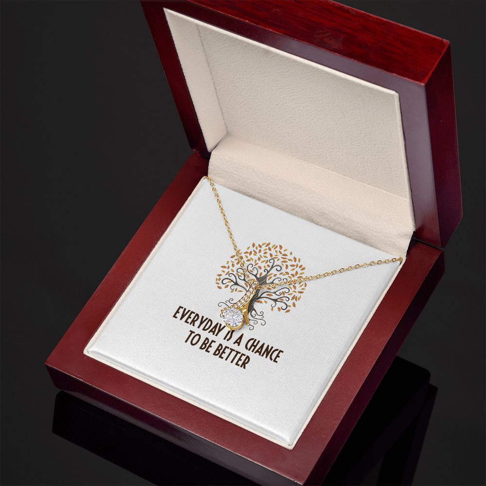 Everyday is a Chance Alluring Ribbon Necklace-Express Your Love Gifts