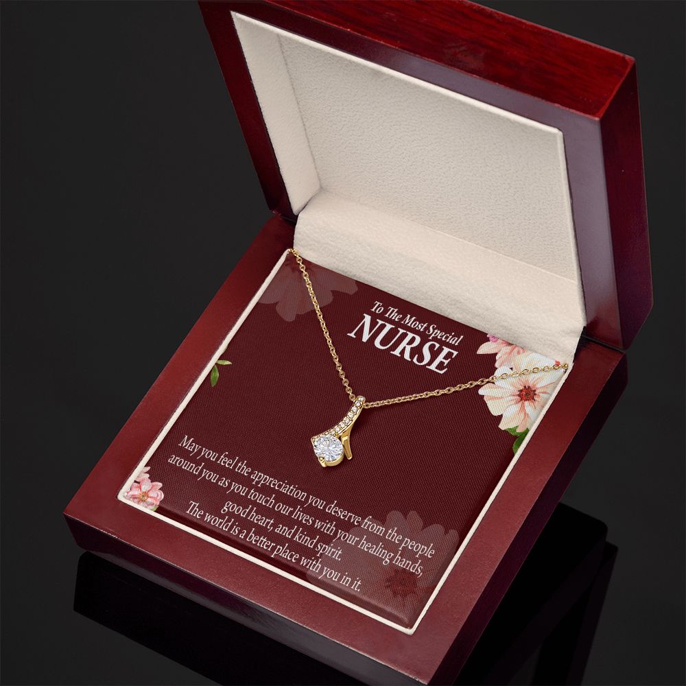 Special Nurse Alluring Ribbon Necklace-Express Your Love Gifts