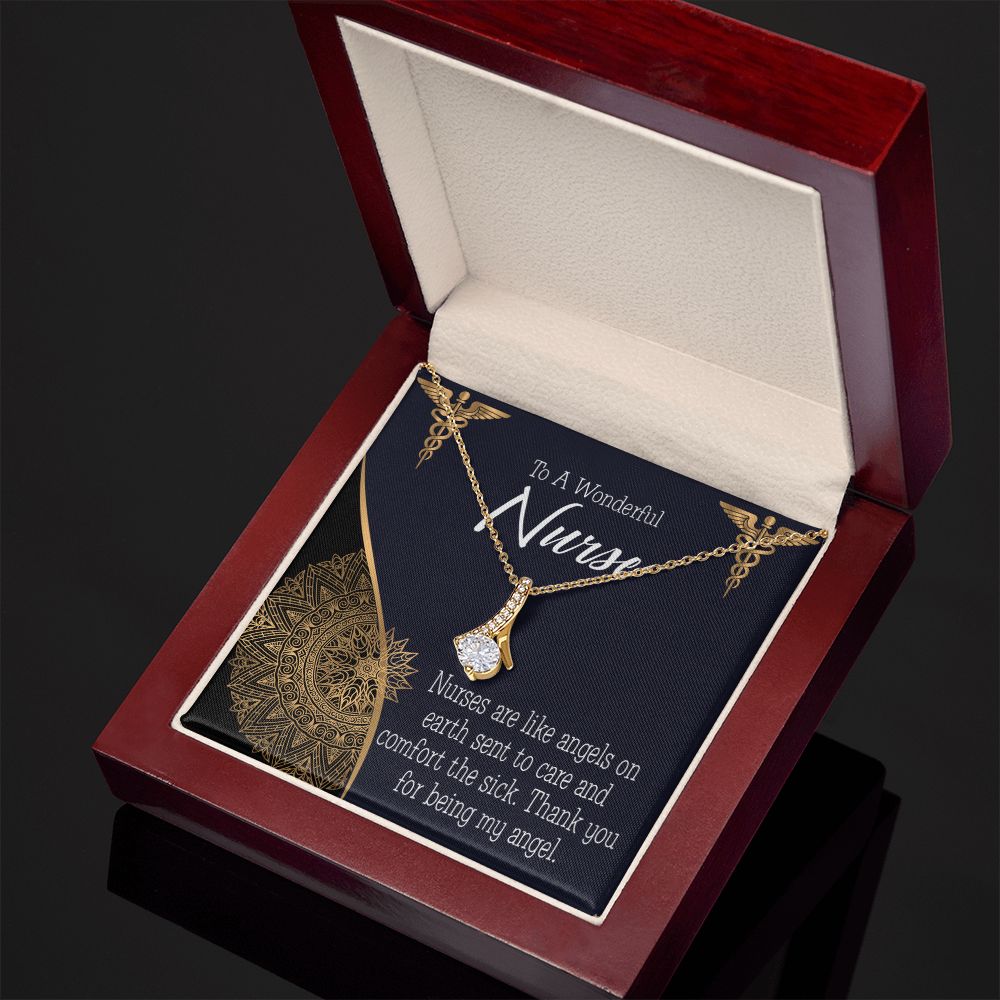 Nurses are Like Angels Alluring Ribbon Necklace-Express Your Love Gifts