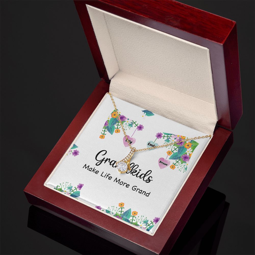 Grandkids Make Life More Grand Alluring Ribbon Necklace-Express Your Love Gifts