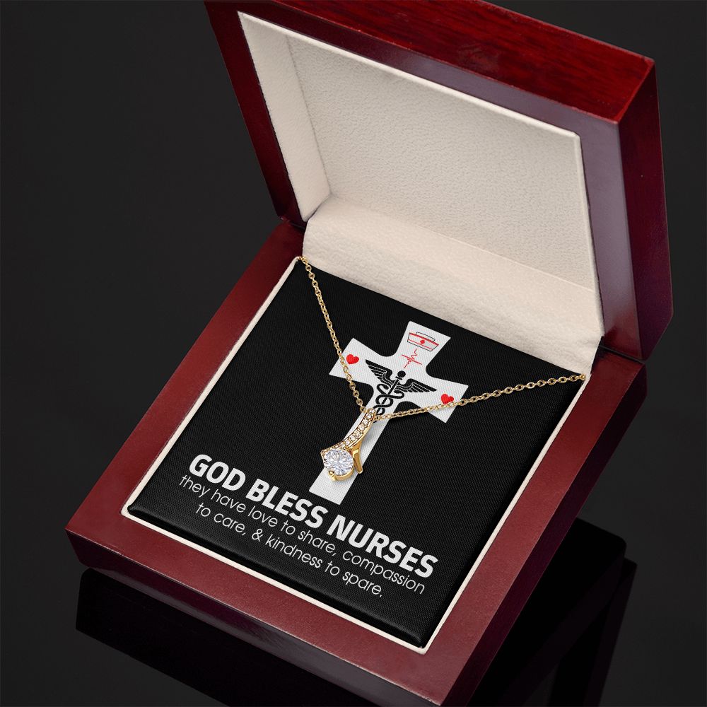 God Bless Nurses Alluring Ribbon Necklace-Express Your Love Gifts