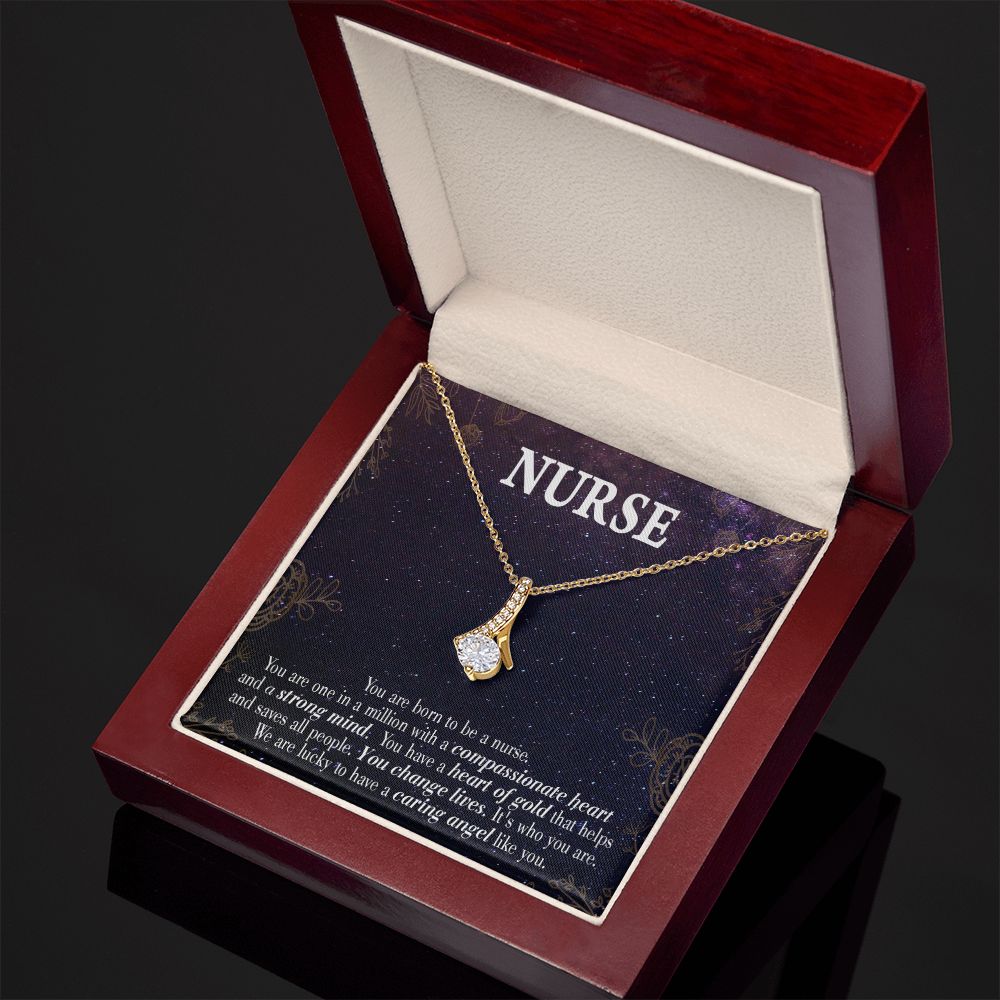 Caring Angel Nurse Alluring Ribbon Necklace-Express Your Love Gifts