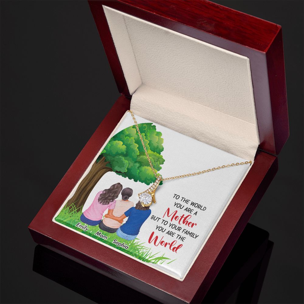 To The World You Are a Mother Alluring Ribbon Necklace-Express Your Love Gifts