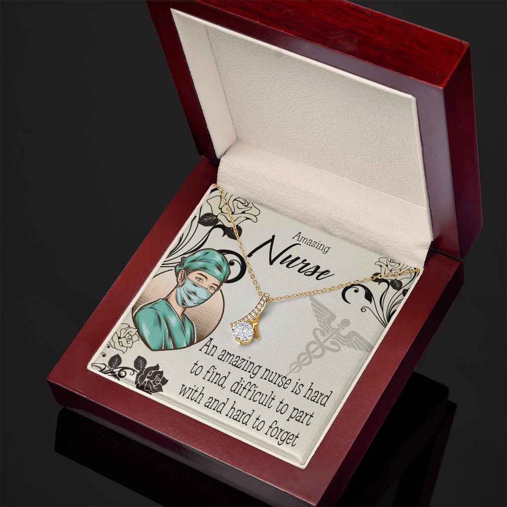 An Amazing Nurse Hard to Forget Alluring Ribbon Necklace-Express Your Love Gifts