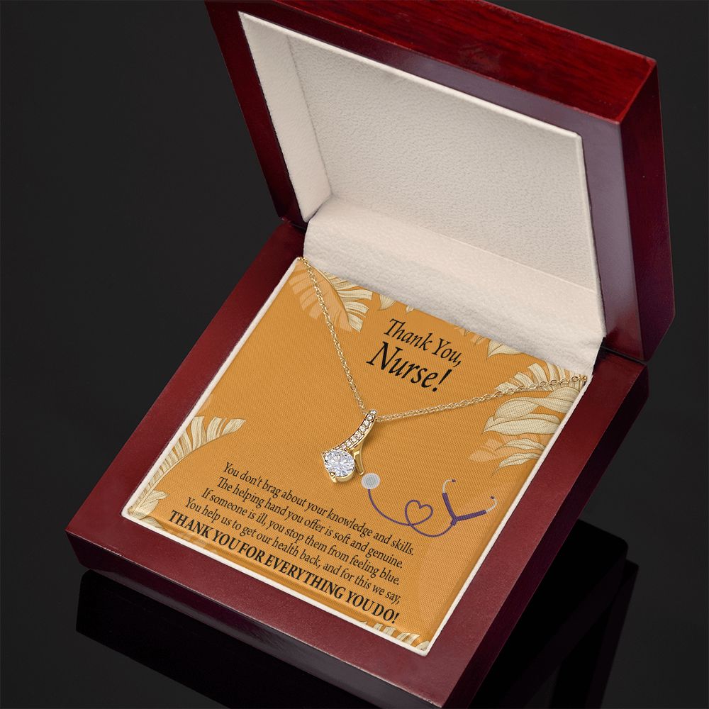 Thank You Nurse Gift Alluring Ribbon Necklace-Express Your Love Gifts