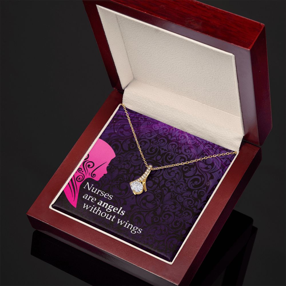 Nurses are Angels Alluring Ribbon Necklace-Express Your Love Gifts