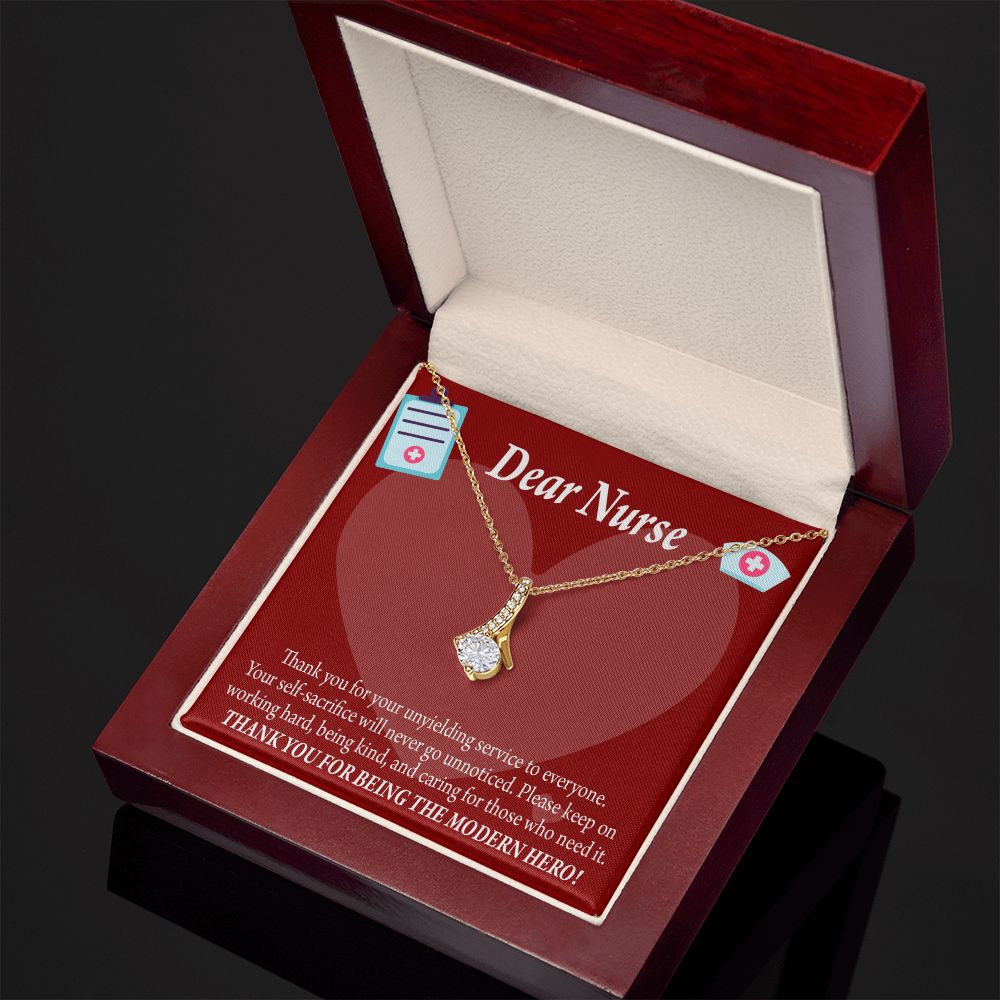 Thank You Ideas Nurses and Caregivers Alluring Ribbon Necklace-Express Your Love Gifts