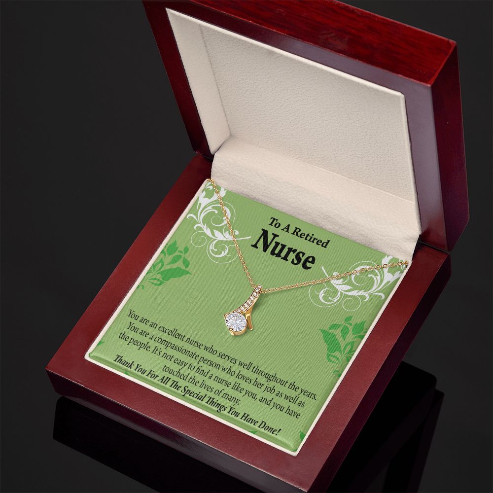 Retired Nurse Thank You Alluring Ribbon Necklace-Express Your Love Gifts