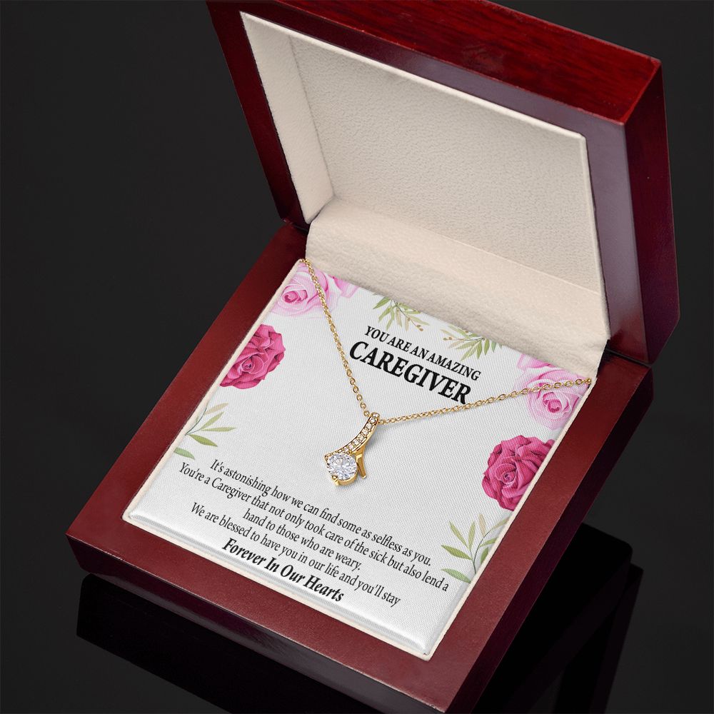 Caregiver Necklace Alluring Ribbon Necklace-Express Your Love Gifts