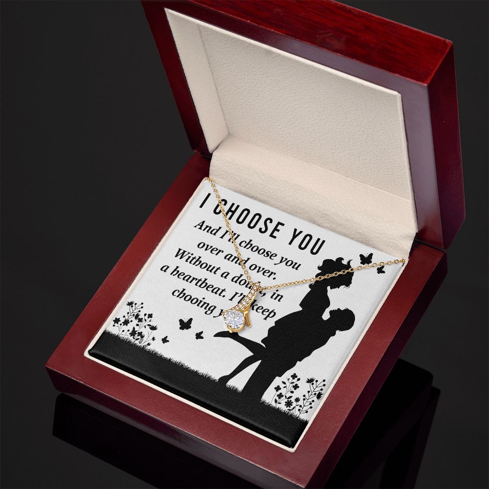 I Choose You Alluring Ribbon Necklace-Express Your Love Gifts