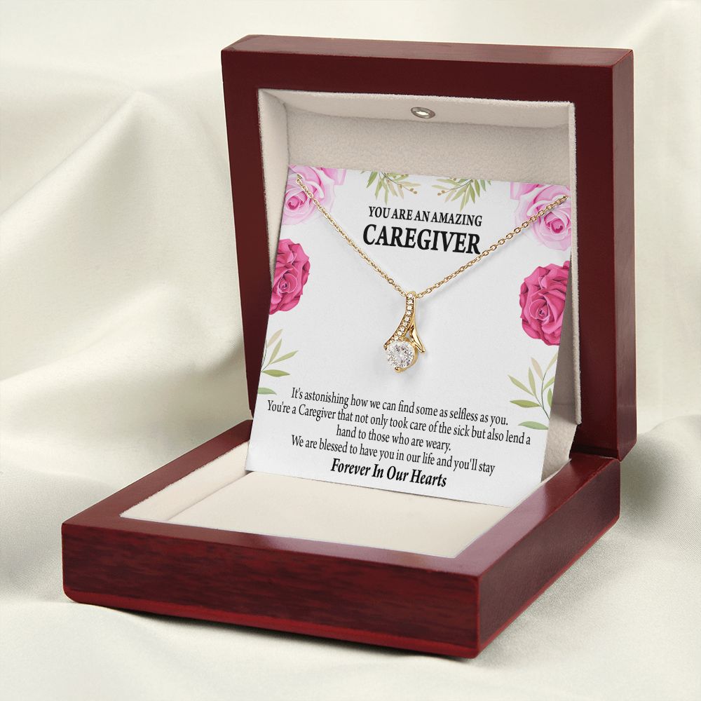 Caregiver Necklace Alluring Ribbon Necklace-Express Your Love Gifts