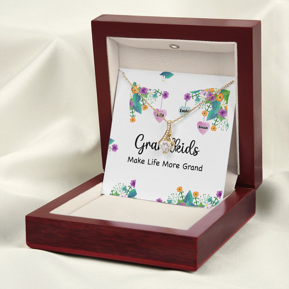 Grandkids Make Life More Grand Alluring Ribbon Necklace-Express Your Love Gifts