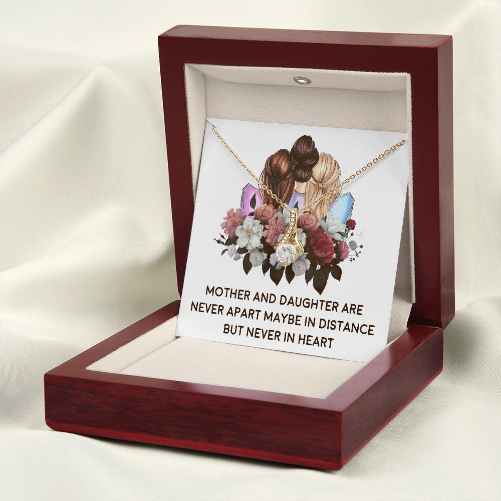 Mother and Daughter Never Apart Alluring Ribbon Necklace-Express Your Love Gifts