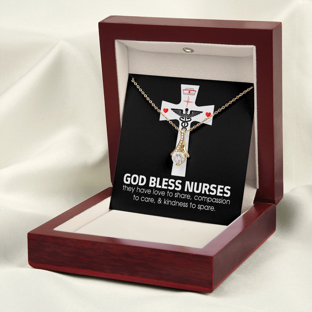 God Bless Nurses Alluring Ribbon Necklace-Express Your Love Gifts