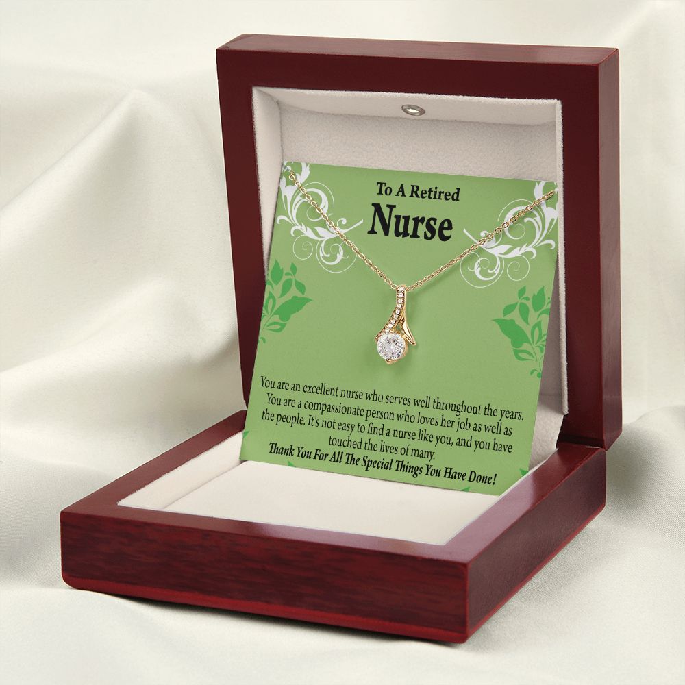 Retired Nurse Thank You Alluring Ribbon Necklace-Express Your Love Gifts