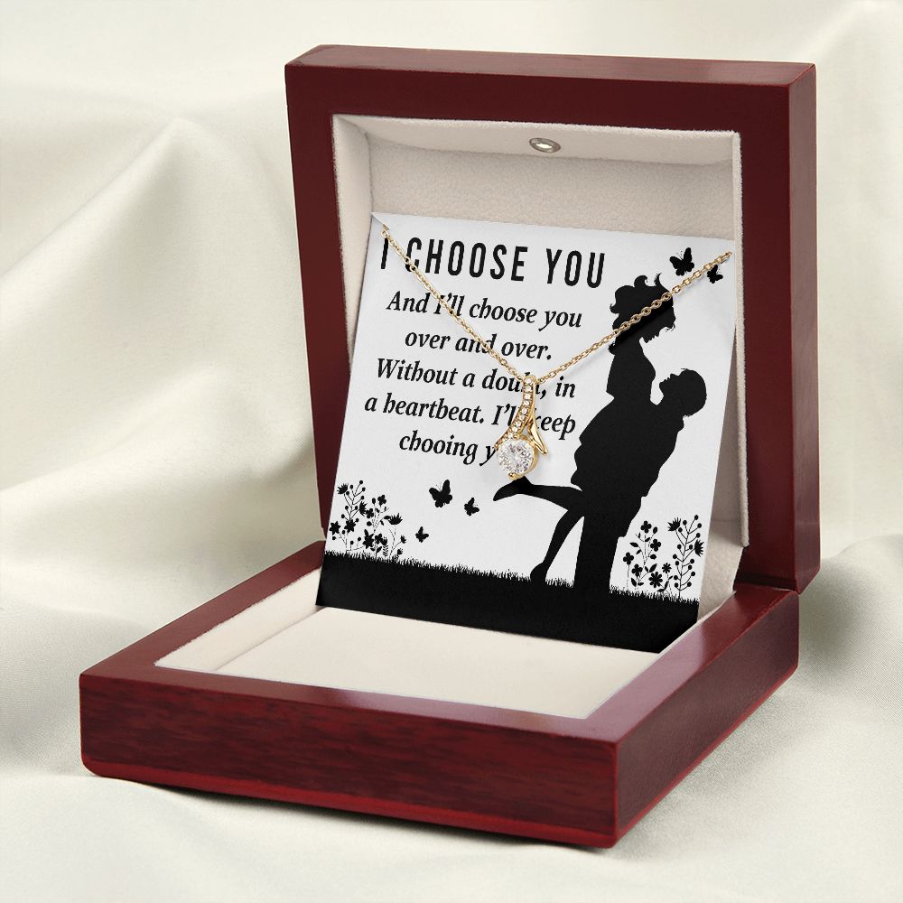 I Choose You Alluring Ribbon Necklace-Express Your Love Gifts