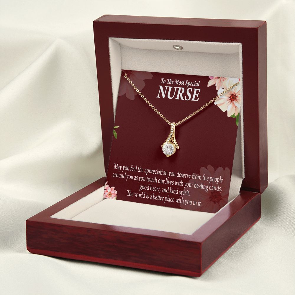 Special Nurse Alluring Ribbon Necklace-Express Your Love Gifts