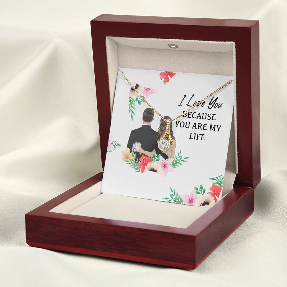 I Love You Because You Are My Life Alluring Ribbon Necklace-Express Your Love Gifts