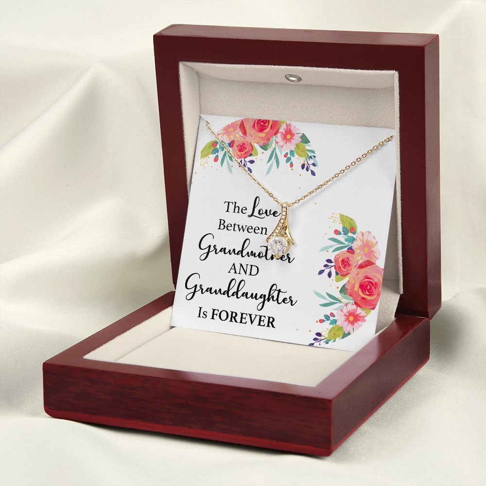 The Love Between a Grandmother and Granddaughter Alluring Ribbon Necklace-Express Your Love Gifts