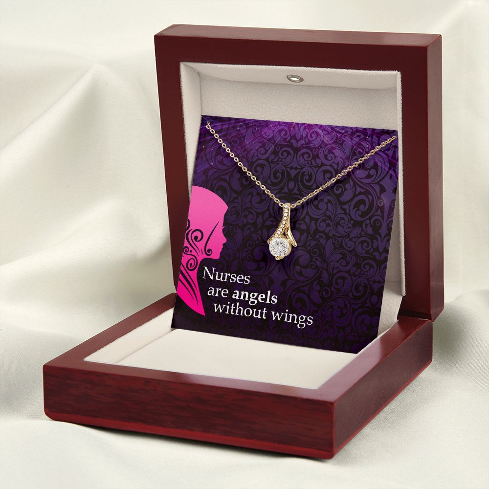 Nurses are Angels Alluring Ribbon Necklace-Express Your Love Gifts