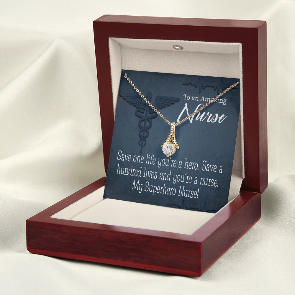 My Superhero Nurse! Alluring Ribbon Necklace-Express Your Love Gifts
