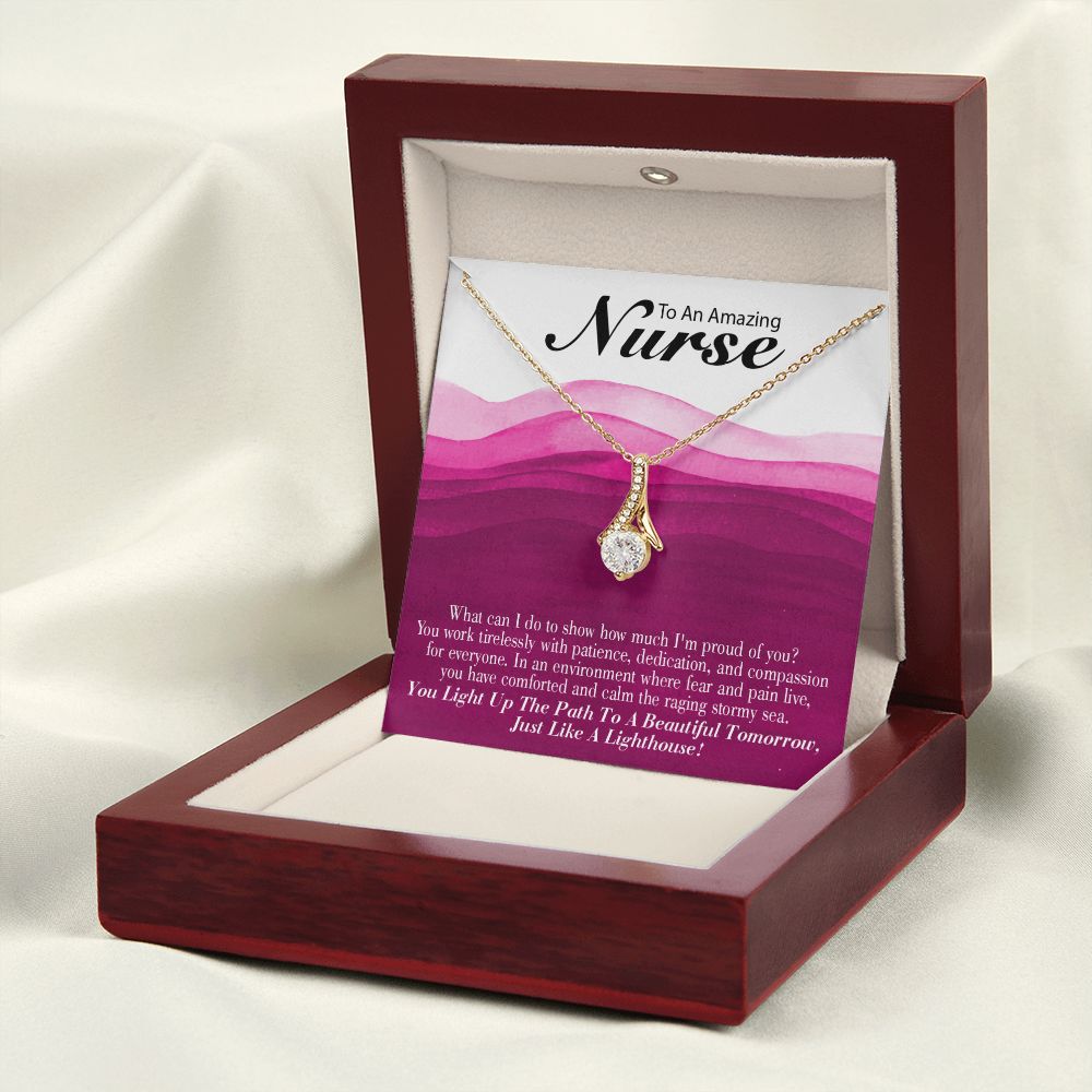 Inspirational Message for Nurse Alluring Ribbon Necklace-Express Your Love Gifts