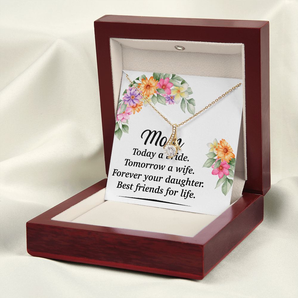 Mom Bestfriend For Life Alluring Ribbon Necklace-Express Your Love Gifts