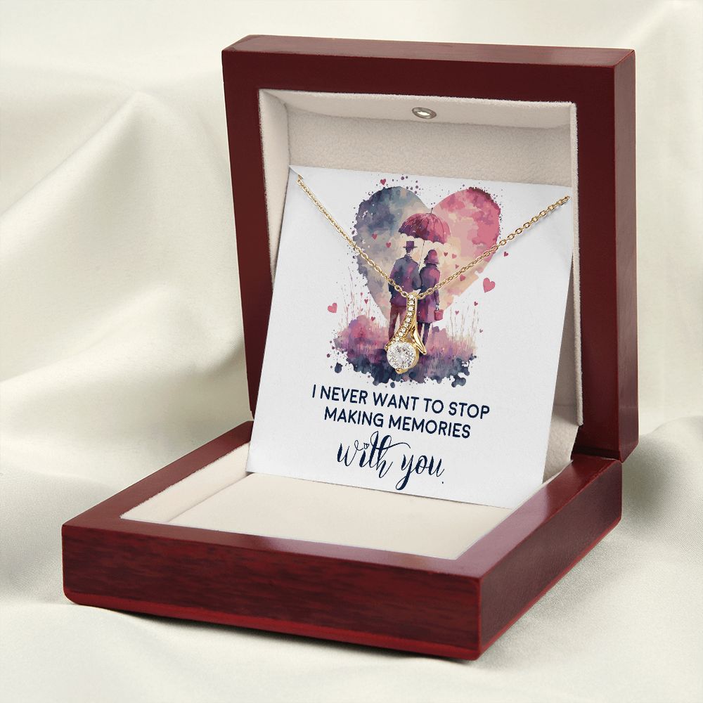 Never Stop Making Memories Alluring Ribbon Necklace-Express Your Love Gifts