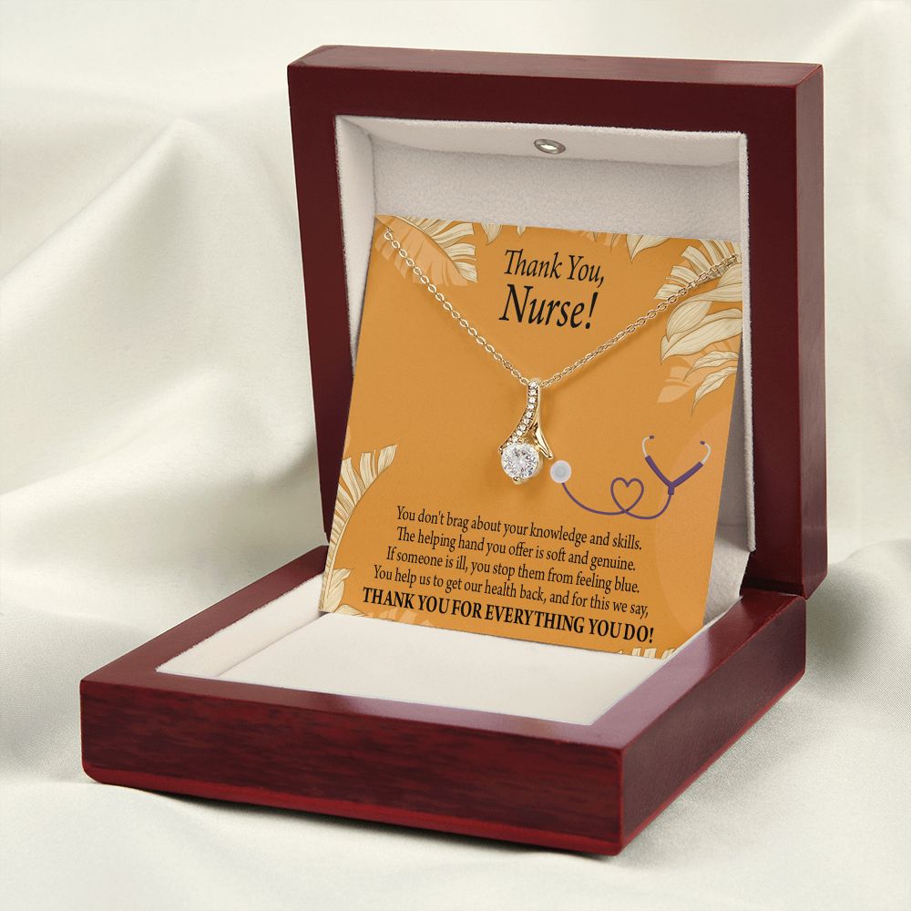 Thank You Nurse Gift Alluring Ribbon Necklace-Express Your Love Gifts