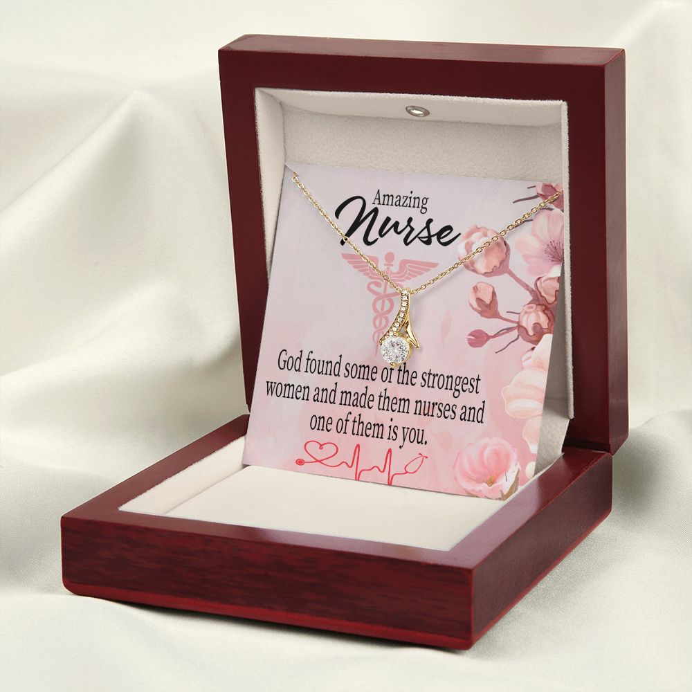 God Made Nurses Alluring Ribbon Necklace-Express Your Love Gifts